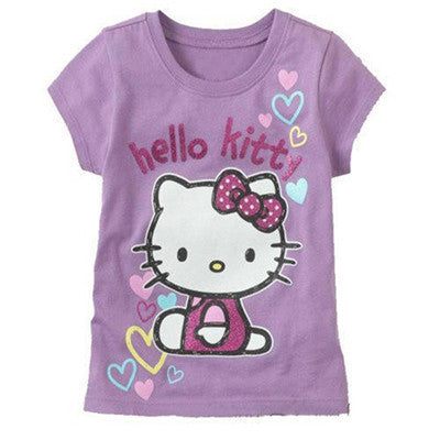 Hello Kitty Short T Shirt Girl's Cotton Summer T Shirt