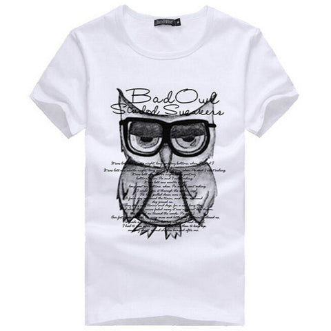 Owl Printing Tees Shirts Casual T-Shirt