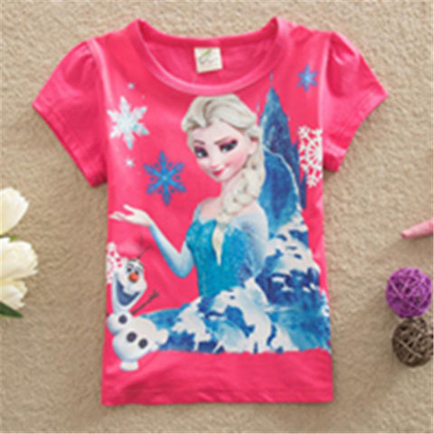 Children Tshirts Girls Tees Short Sleeve Elsa T-shirts