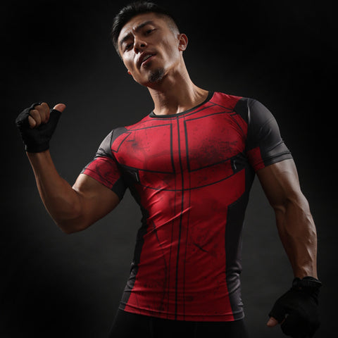 3D Printed Deadpool T-shirts Men Bodybuilding Fitness Clothing