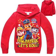 Paw Patrol Cotton Long-sleeved Hooded Shirt For Kids