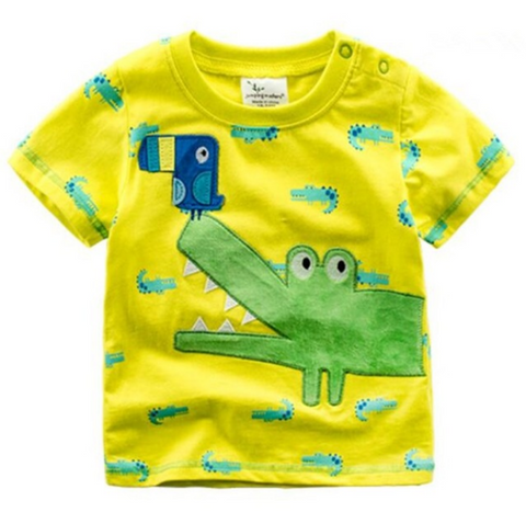 Lovely Cartoon Short Sleeve T-shirt Yellow