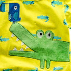 Lovely Cartoon Short Sleeve T-shirt Yellow