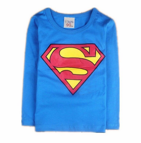 Superman Long Sleeve T-Shirts Fashion Cotton Children