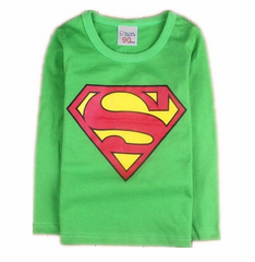 Superman Long Sleeve T-Shirts Fashion Cotton Children