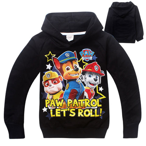 Paw Patrol Cotton Long-sleeved Hooded Shirt For Kids