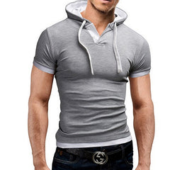 Hooded Sling Short-Sleeved Tees Male Camisa