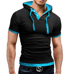 Hooded Sling Short-Sleeved Tees Male Camisa