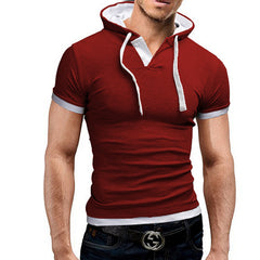 Hooded Sling Short-Sleeved Tees Male Camisa