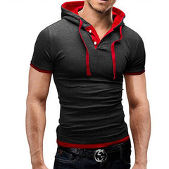 Hooded Sling Short-Sleeved Tees Male Camisa