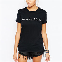 Black O Neck T Shirts Printing Fashion Tee