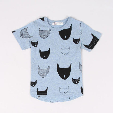 Jersey Allover Cat Print Short Sleeves