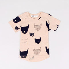 Jersey Allover Cat Print Short Sleeves