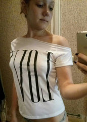 Casual Off One Shoulder Korean T-shirt