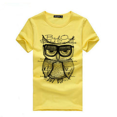 Owl Printing Tees Shirts Casual T-Shirt