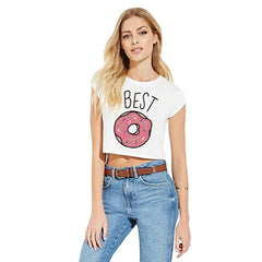 Donut And Coffee Duo Flowy Print Casual Tees