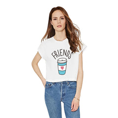 Donut And Coffee Duo Flowy Print Casual Tees