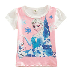 Children Tshirts Girls Tees Short Sleeve Elsa T-shirts