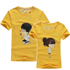 Men Women Short Sleeve Couples T Shirts Print Cartoon