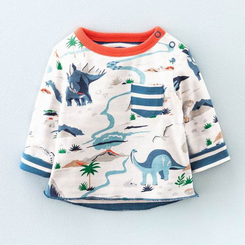 Cartoon Dinosaur Boys Long Sleeve T shirt