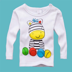 Children Long Sleeve T-shirts Owl Dog Zebra Bear Giraffe Sophie