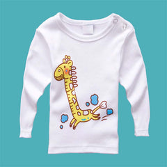 Children Long Sleeve T-shirts Owl Dog Zebra Bear Giraffe Sophie