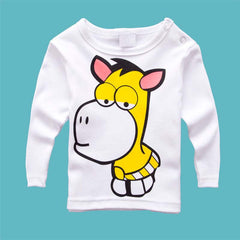 Children Long Sleeve T-shirts Owl Dog Zebra Bear Giraffe Sophie