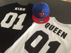 King Queen Print Couples Leisure T-shirt