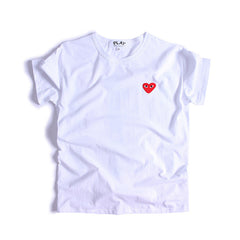 Cotton Tee Red Heart Couple Lover Shirt