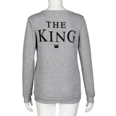 Couple Sweatshirt Hoodies Long Sleeve T Shirts King And Queen Print