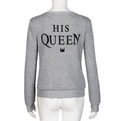 Couple Sweatshirt Hoodies Long Sleeve T Shirts King And Queen Print