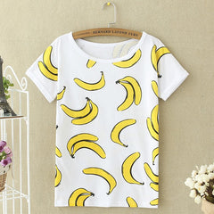 Loose Short Sleeve T-shirt Harajuku Style Fruit Printed