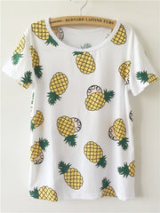 Loose Short Sleeve T-shirt Harajuku Style Fruit Printed