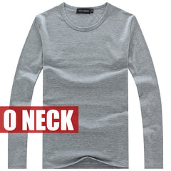 High-elastic Cotton T-shirts Men's Long Sleeve V-neck