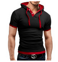 Hooded Sling Short-Sleeved Tees Male Camisa